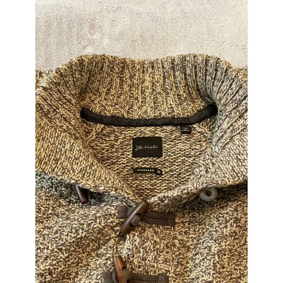 JB Holt Men's Mock Neck Chunky Knit Sweater Button Pocket Gray Heather Size M - Picture 2 of 8